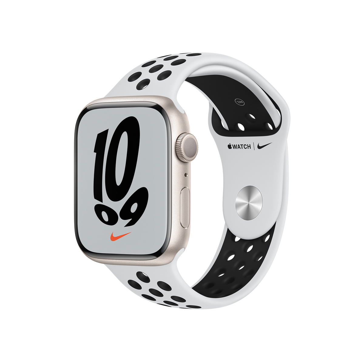 Andesbjergene Usikker afstand Apple Watch Nike Series 7 GPS, 45mm Starlight Aluminium Case with Pure  Platinum/Black Nike Sport Band - Regular