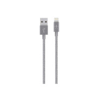 Belkin Premium 1.2M Lightning To USB Braided Tangle Free Cable With Aluminium Connector - Space Gray