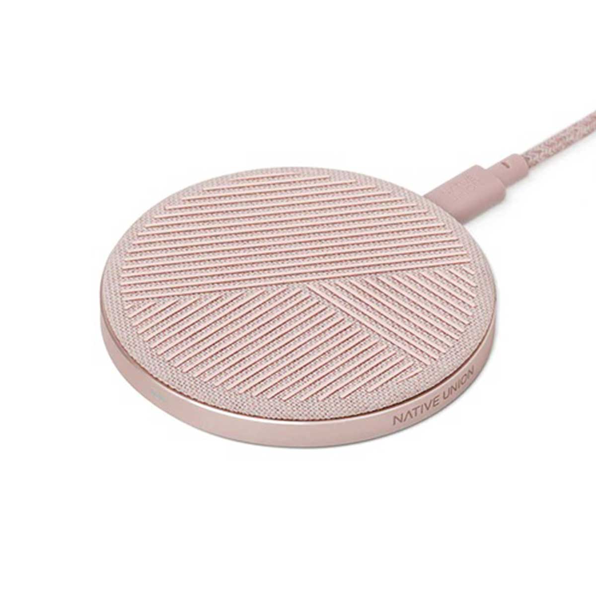 Native Union Drop Marquetry 7.5W Wireless Charging Pad - Rose