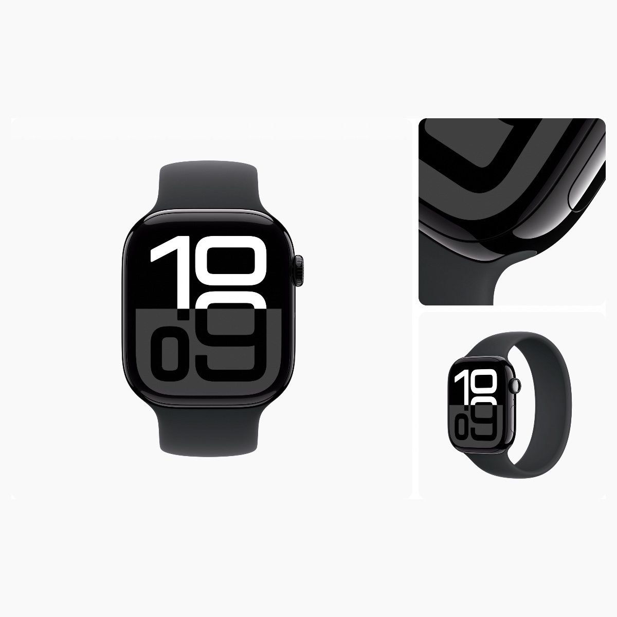 Apple Watch Series 10 GPS, 46mm Jet Black Aluminum Case with Black Sport Band