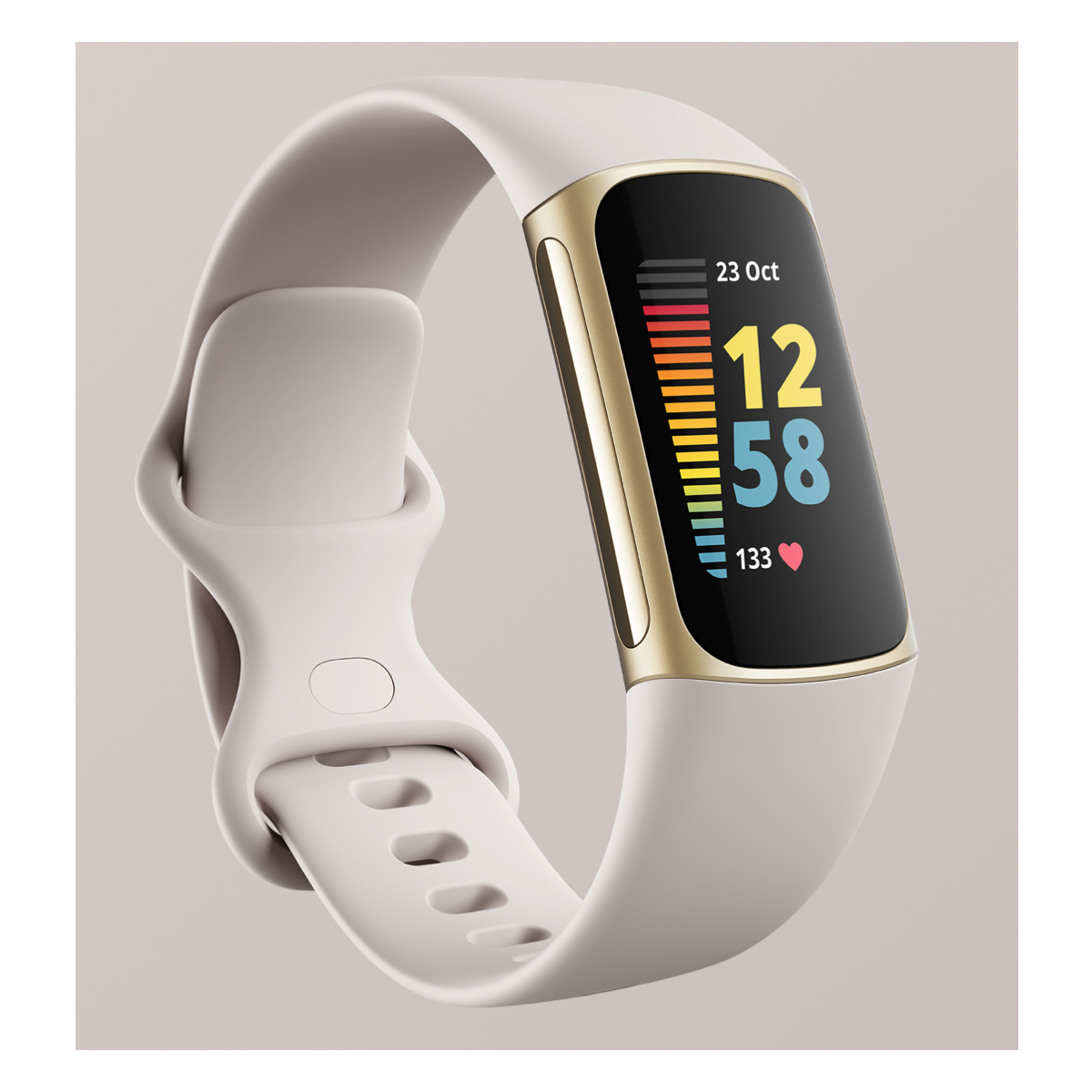FitBit Charge 5 - Lunar White / Soft Gold Stainless Steel