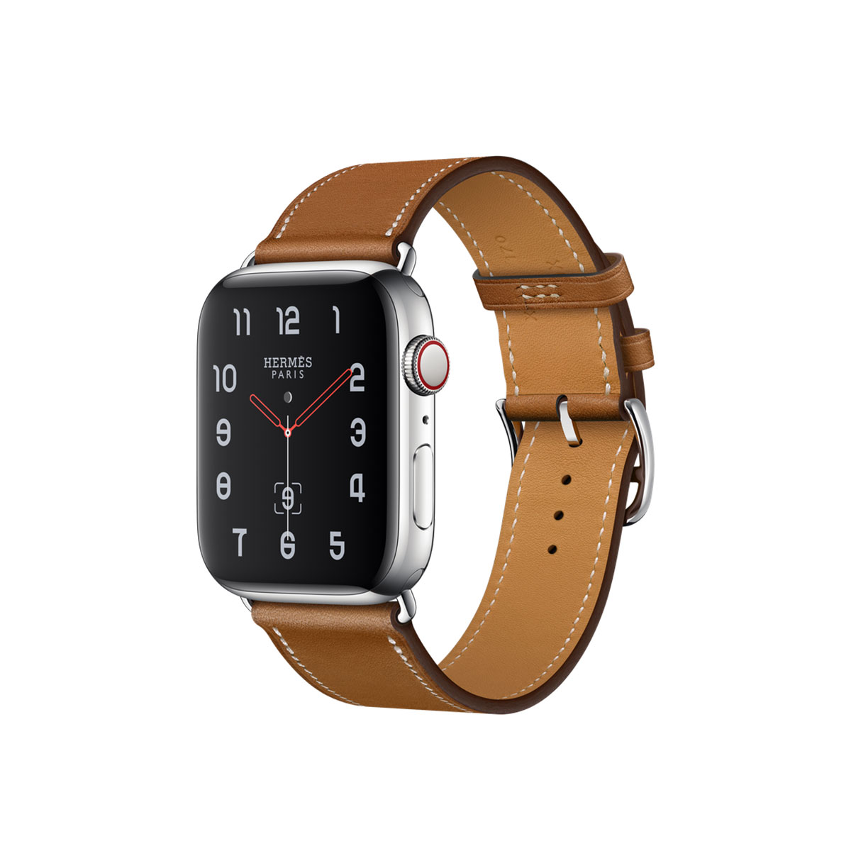 apple watch hermès stainless steel case with fauve barenia leather single tour deployment buckle