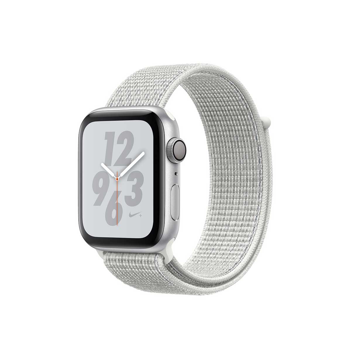 Apple Watch Nike+ Series 4 GPS, 44mm Silver Aluminum Case with Summit White Nike Sport Loop
