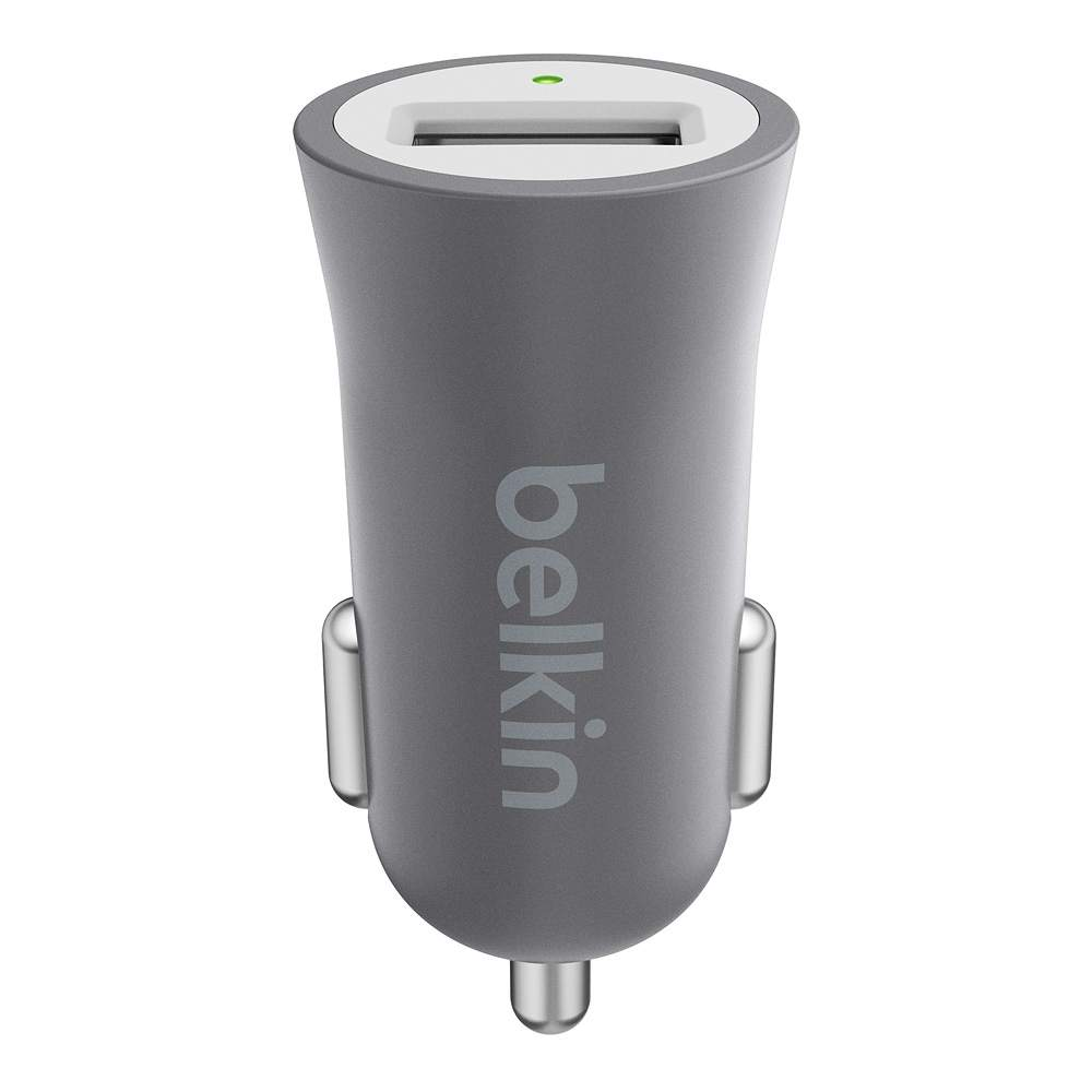 Belkin Premium Ultra- Fast 2.4AMP USB Car Charger -Space Gray