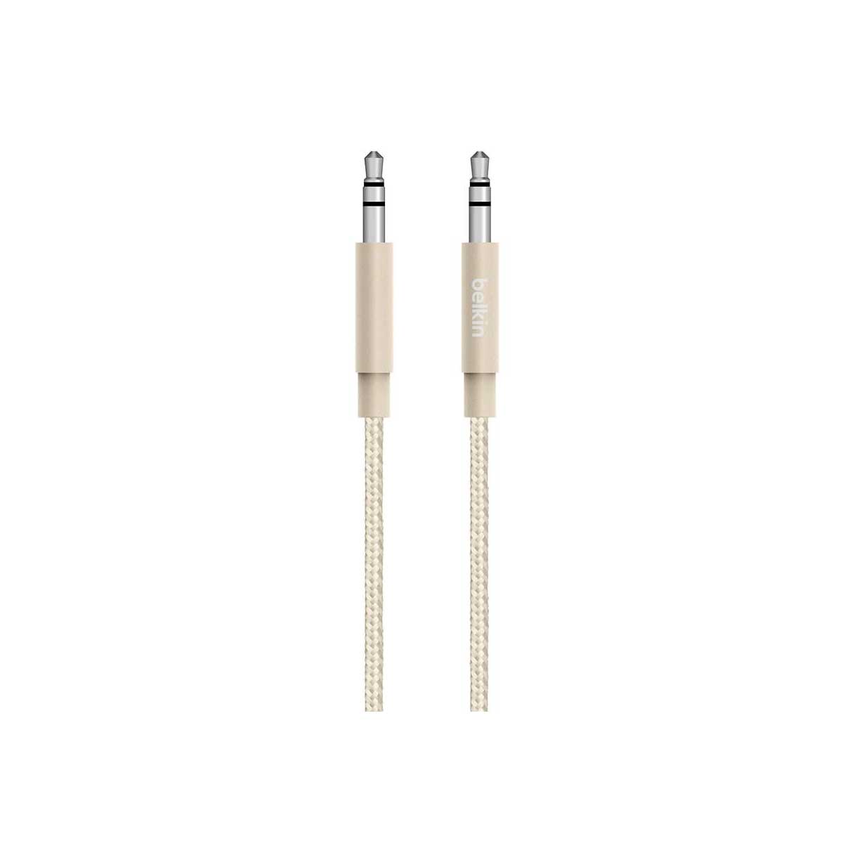 Belkin Premium 3.5MM Braided Tangle Free Auxiliary Cable With Aluminum Connectors - Gold