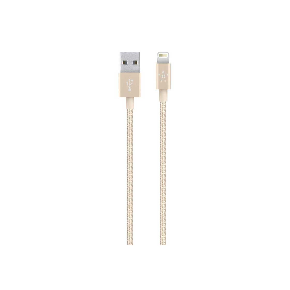 Belkin Premium 1.2M Lightning To USB Braided Tangle Free Cable - Gold